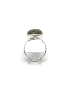 Bague contemporaine en argent 925 sertie d'une labradorite