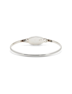Bracelet Années 70 en argent 800 serti d'une malachite