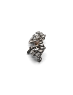 Broche Art Nouveau en or jaune 18 carats et argent sertie de diamants taille "rose"