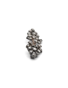Broche Art Nouveau en or jaune 18 carats et argent sertie de diamants taille "rose"