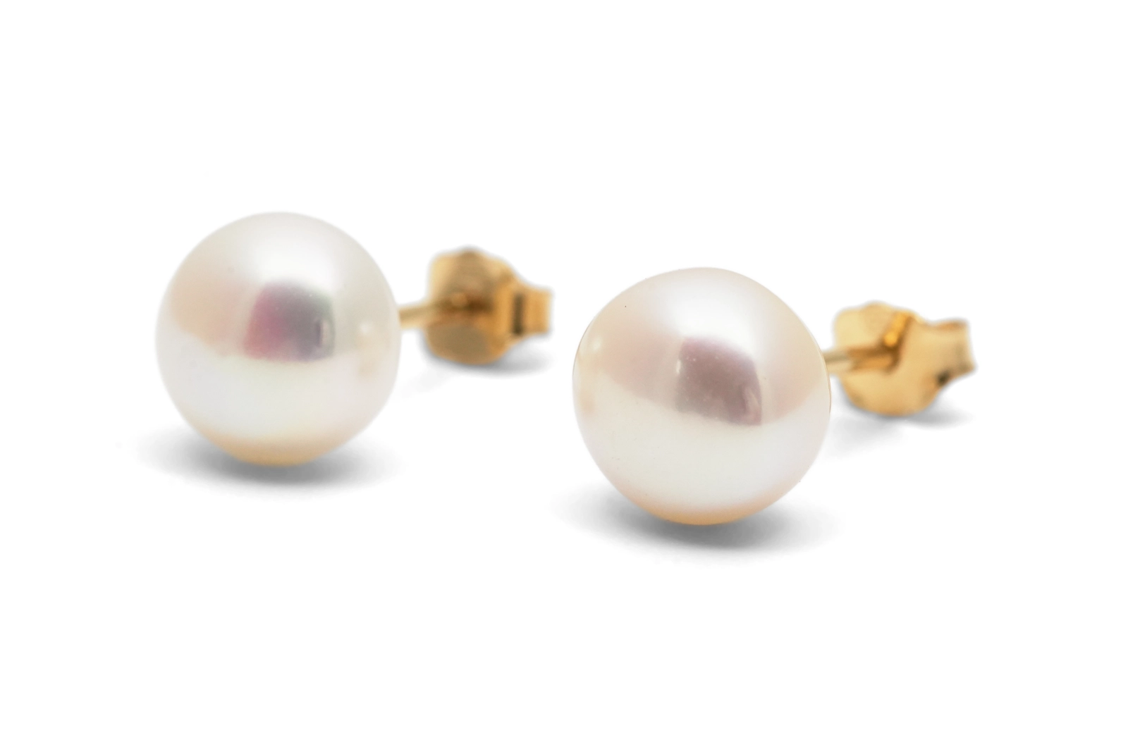 Boucles d'oreilles contemporaines en or jaune 18 carats serties de perles