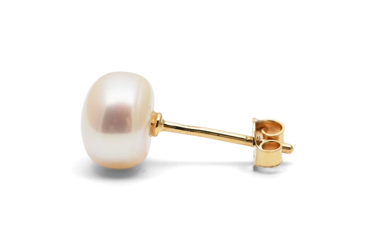Boucles d'oreilles contemporaines en or jaune 18 carats serties de perles