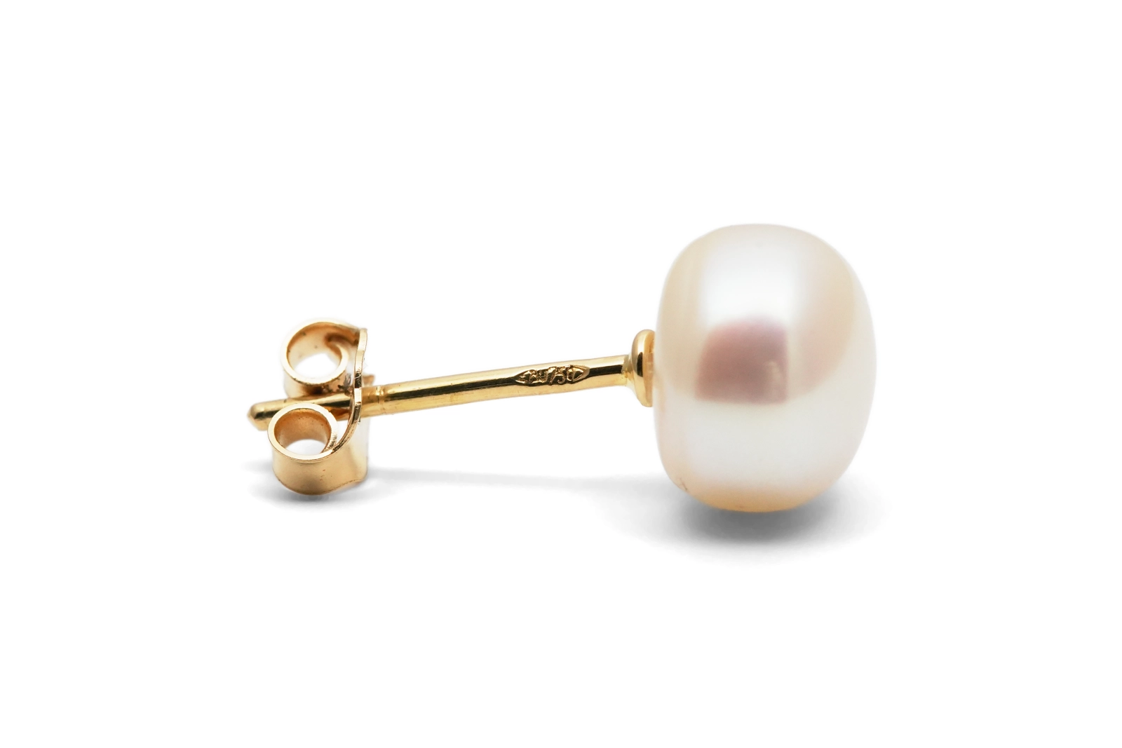 Boucles d'oreilles contemporaines en or jaune 18 carats serties de perles