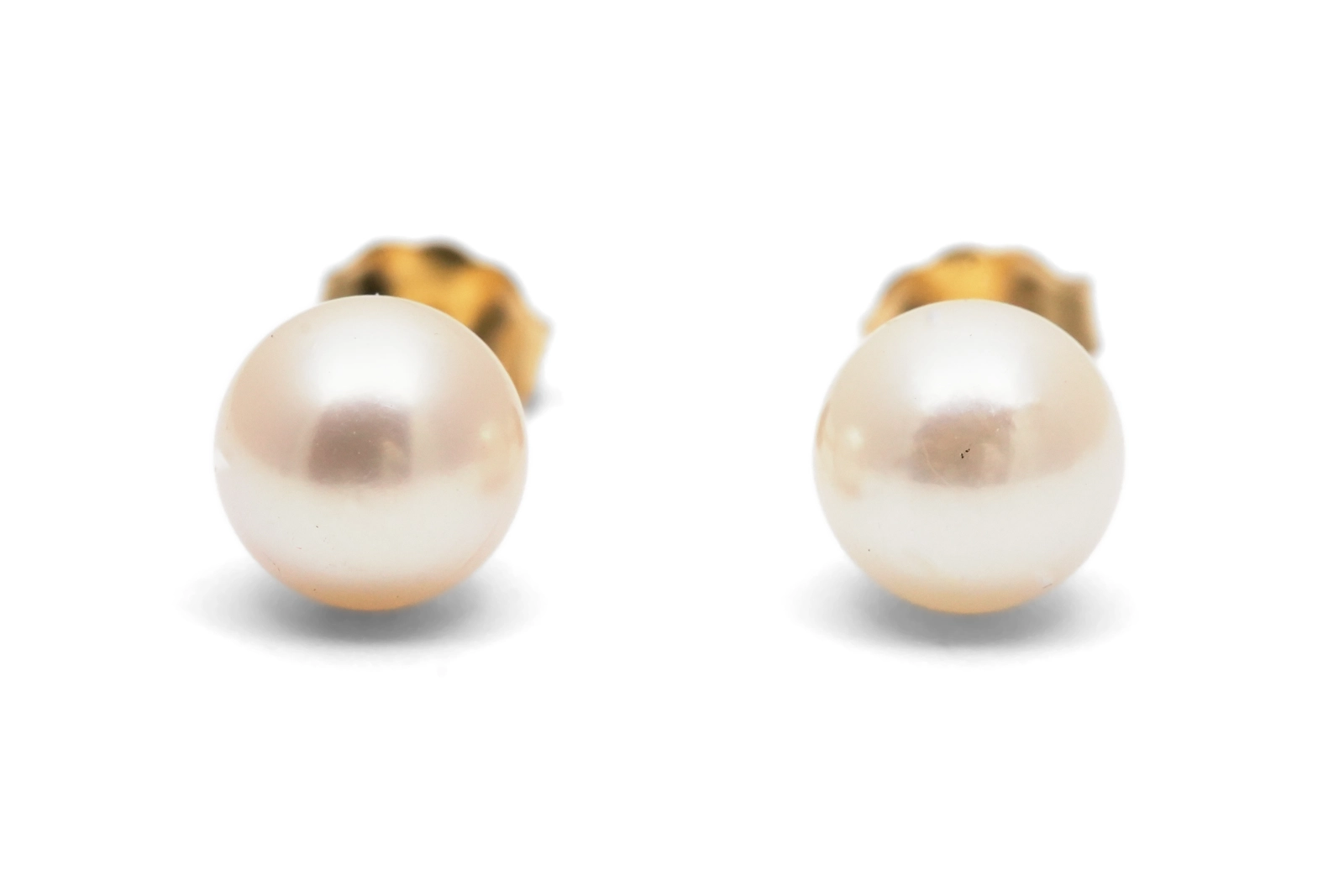 Boucles d'oreilles contemporaines en or jaune 18 carats serties de perles