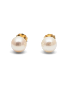 Boucles d'oreilles contemporaines en or jaune 18 carats serties de perles