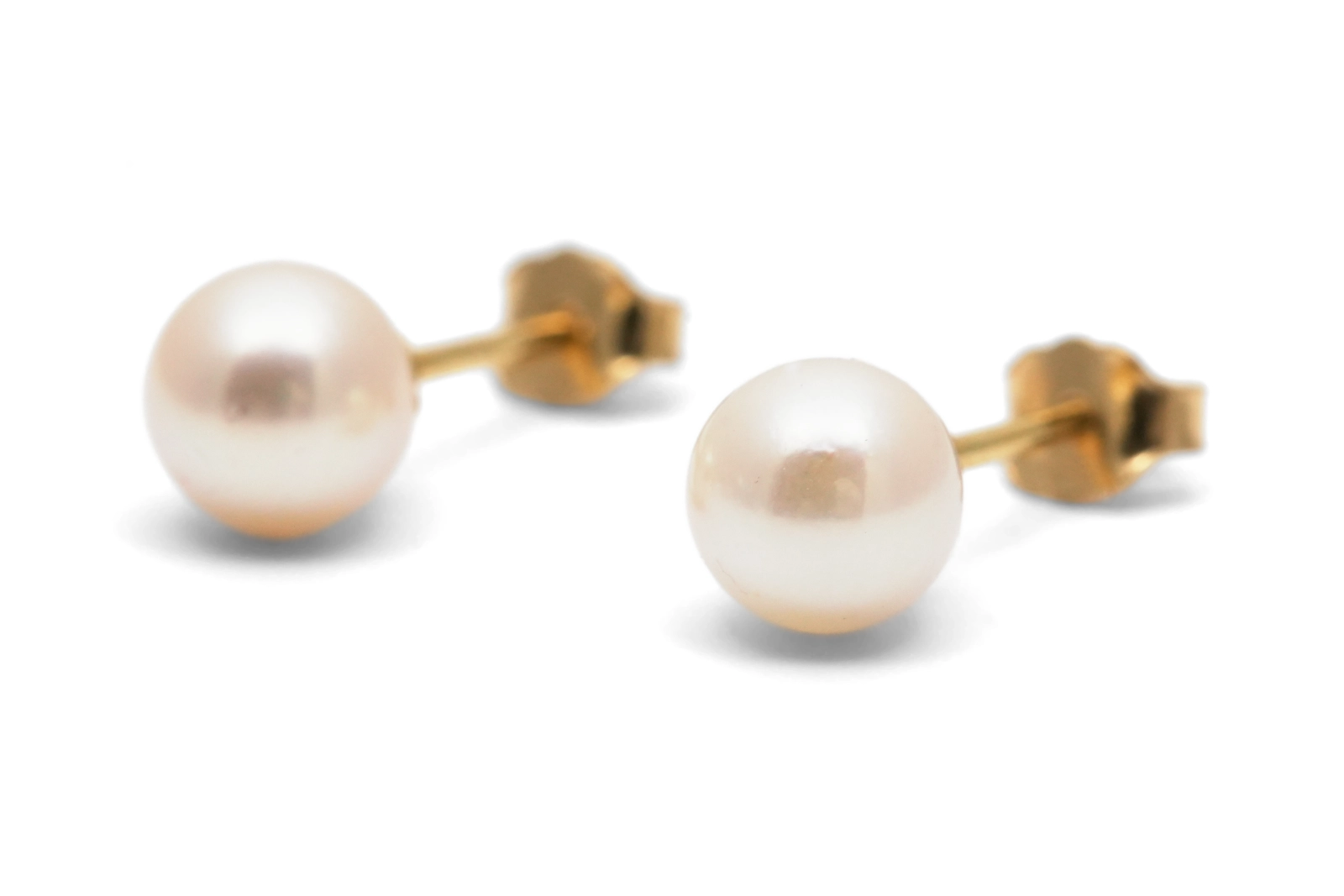 Boucles d'oreilles contemporaines en or jaune 18 carats serties de perles