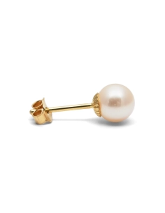 Boucles d'oreilles contemporaines en or jaune 18 carats serties de perles