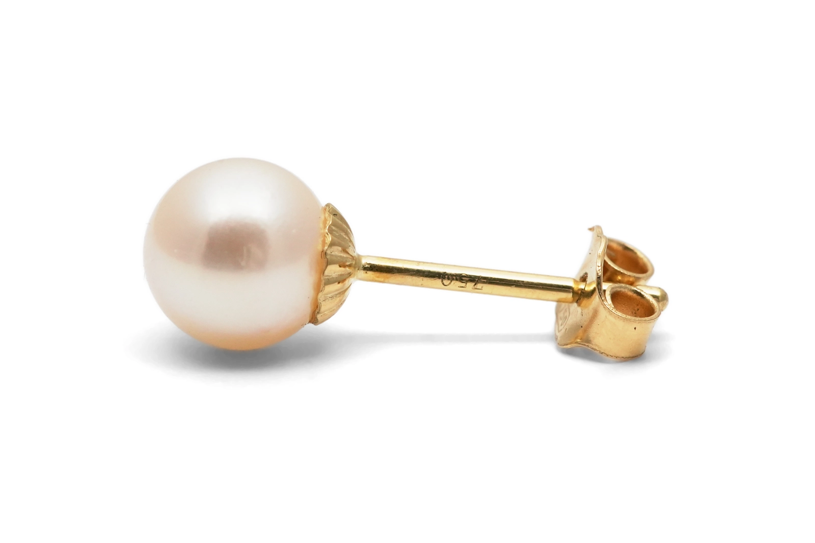 Boucles d'oreilles contemporaines en or jaune 18 carats serties de perles