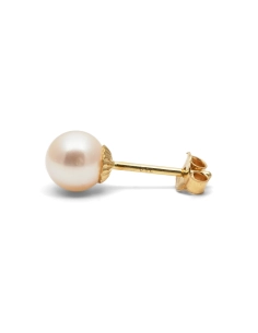 Boucles d'oreilles contemporaines en or jaune 18 carats serties de perles