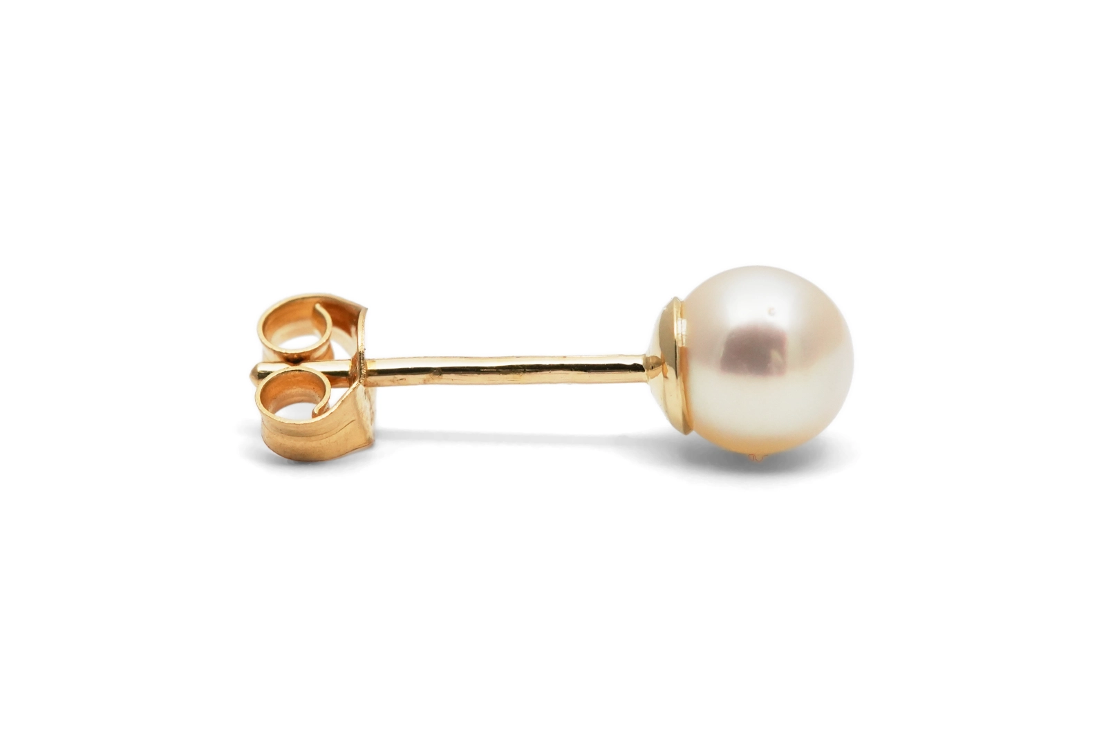 Boucles d'oreilles contemporaines en or jaune 18 carats serties de perles