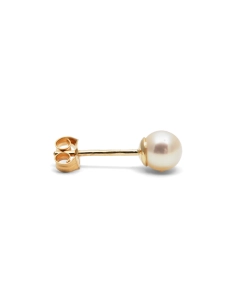 Boucles d'oreilles contemporaines en or jaune 18 carats serties de perles