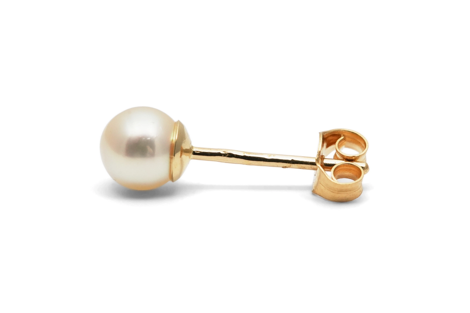 Boucles d'oreilles contemporaines en or jaune 18 carats serties de perles