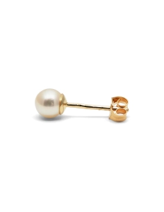 Boucles d'oreilles contemporaines en or jaune 18 carats serties de perles