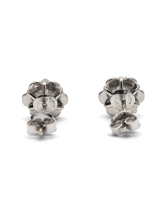 Boucles d'oreilles Art Déco en or blanc 18 carats serties de diamants taille "brillant" (+-0.14ct)