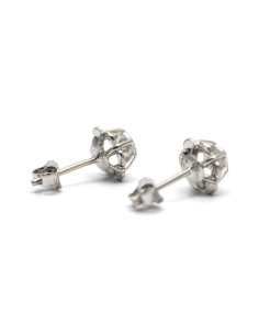 Boucles d'oreilles Art Déco en or blanc 18 carats serties de diamants taille "brillant" (+-0.14ct)