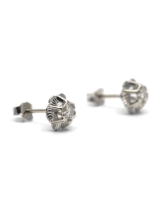 Boucles d'oreilles Art Déco en or blanc 18 carats serties de diamants taille "brillant" (+-0.14ct)