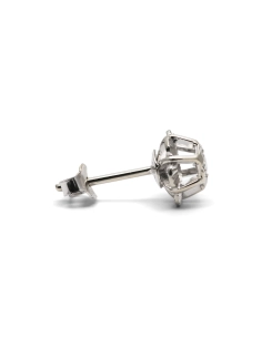 Boucles d'oreilles Art Déco en or blanc 18 carats serties de diamants taille "brillant" (+-0.14ct)