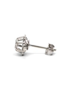 Boucles d'oreilles Art Déco en or blanc 18 carats serties de diamants taille "brillant" (+-0.14ct)