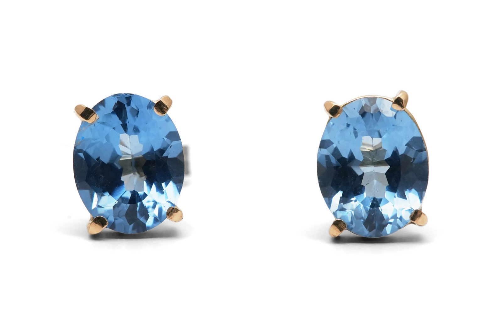 Boucles d'oreilles Années 70 en or jaune 9 carats serties de topazes