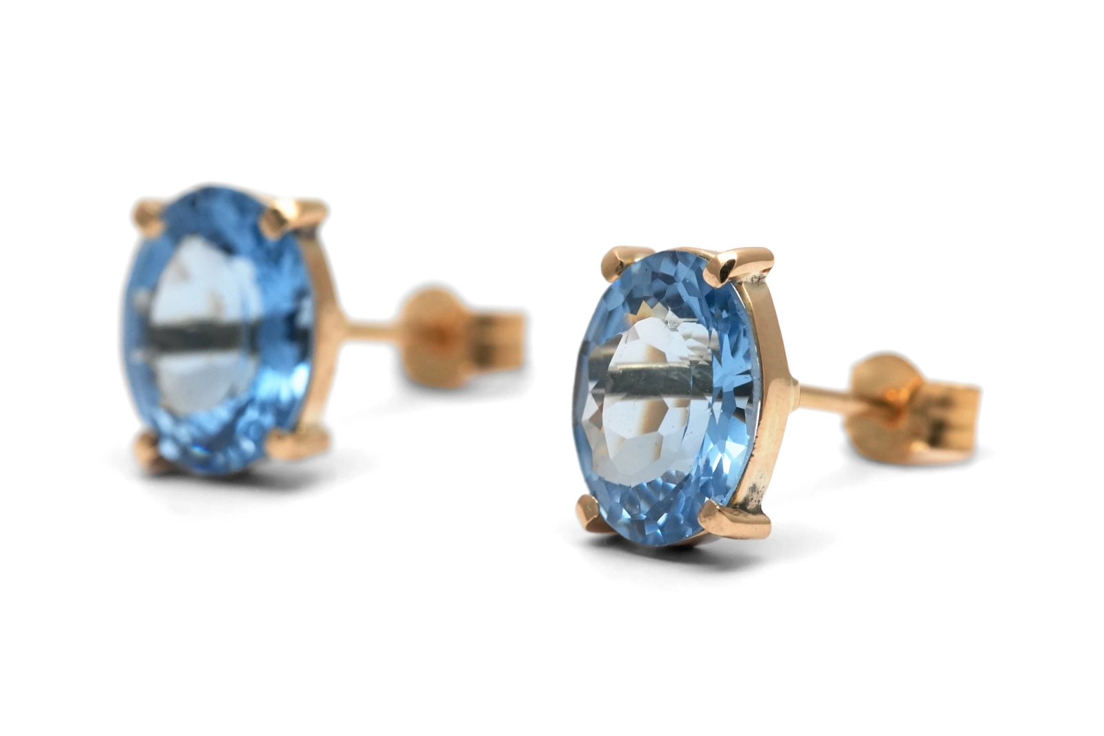 Boucles d'oreilles Années 70 en or jaune 9 carats serties de topazes