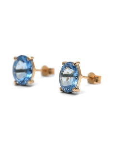 Boucles d'oreilles Années 70 en or jaune 9 carats serties de topazes