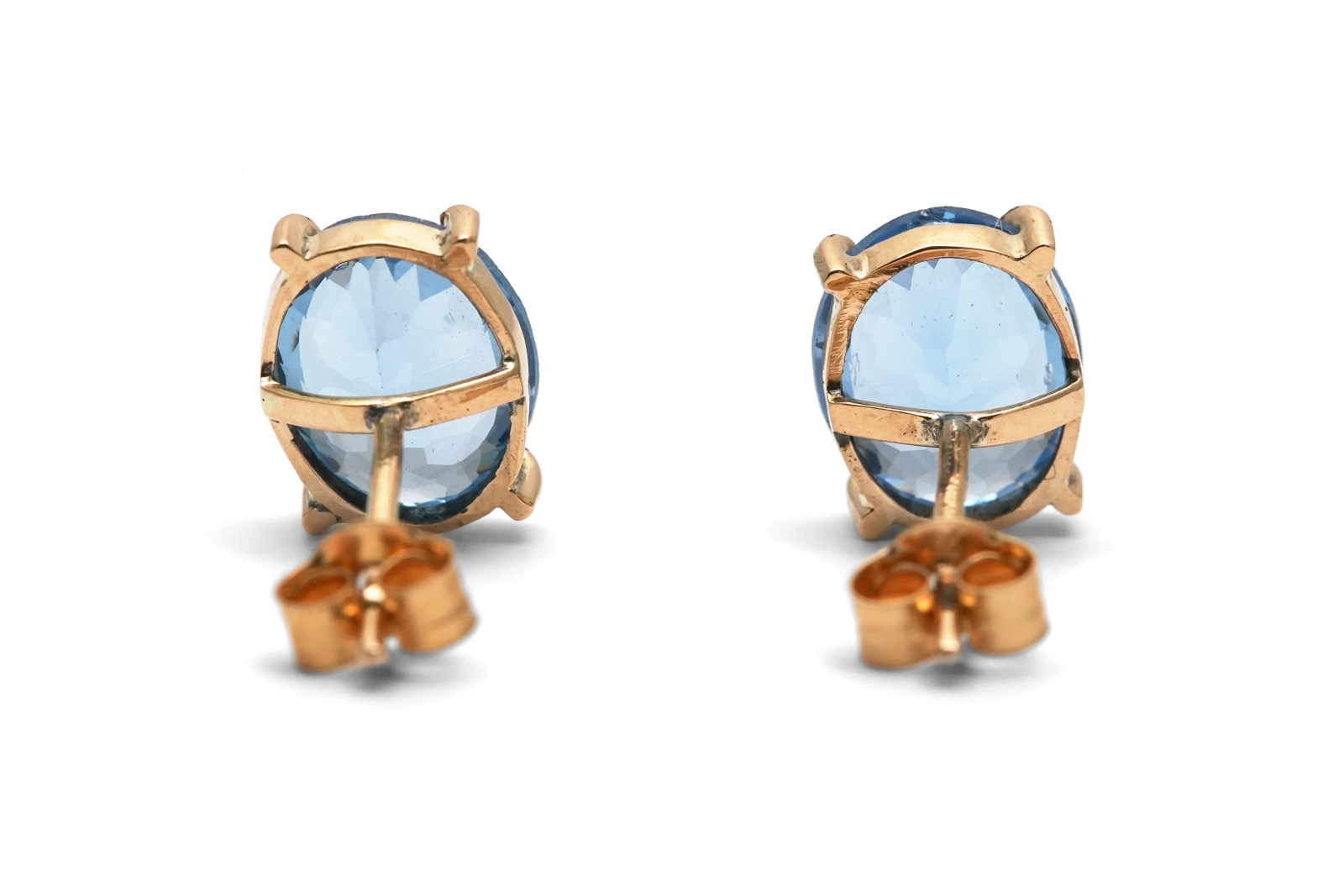 Boucles d'oreilles Années 70 en or jaune 9 carats serties de topazes