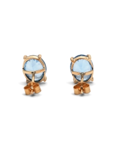 Boucles d'oreilles Années 70 en or jaune 9 carats serties de topazes
