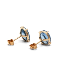Boucles d'oreilles Années 70 en or jaune 9 carats serties de topazes