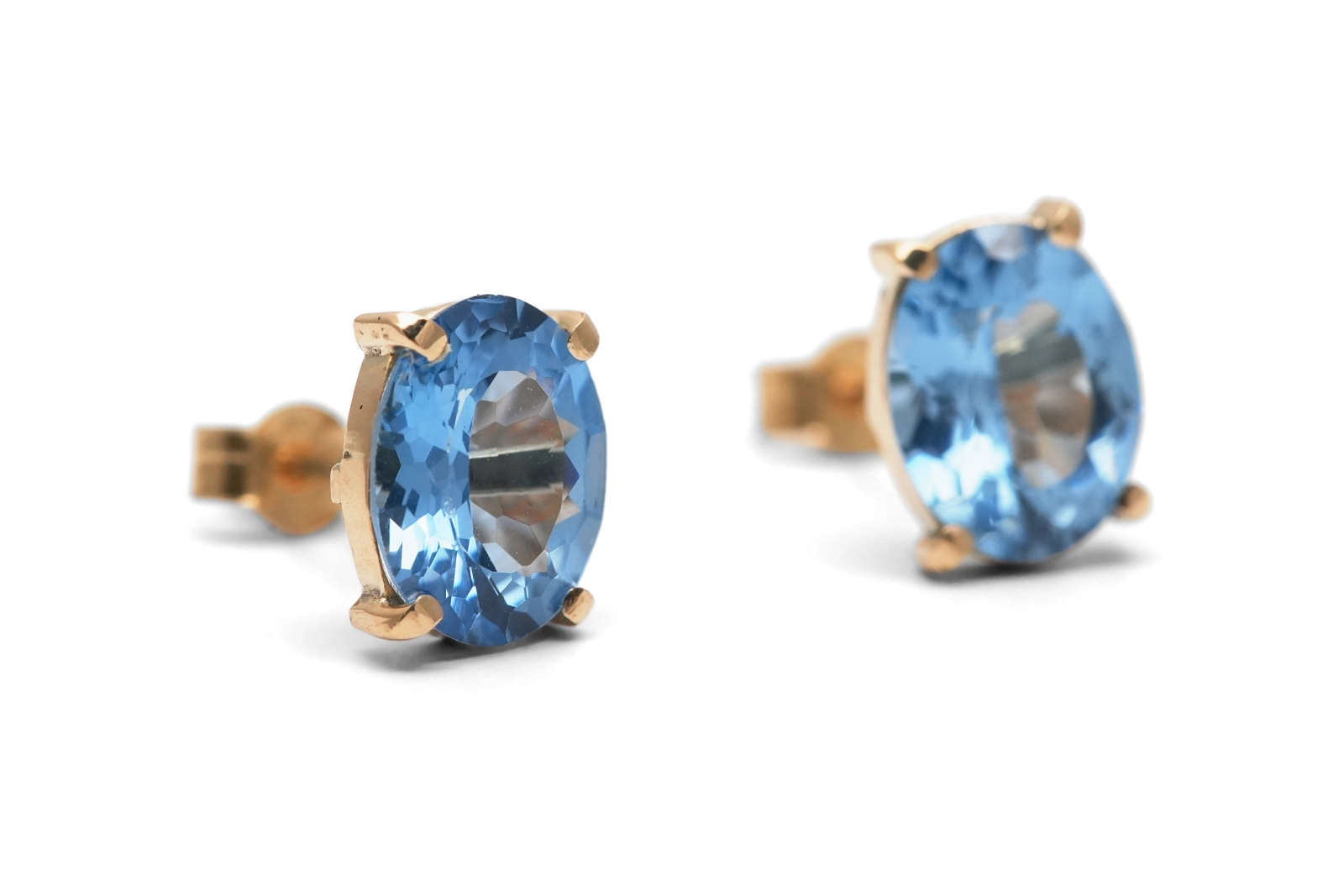 Boucles d'oreilles Années 70 en or jaune 9 carats serties de topazes