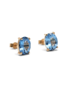 Boucles d'oreilles Années 70 en or jaune 9 carats serties de topazes