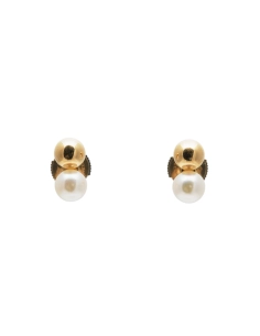 Boucles d'oreilles Années 70 en or jaune 18 carats serties de perles