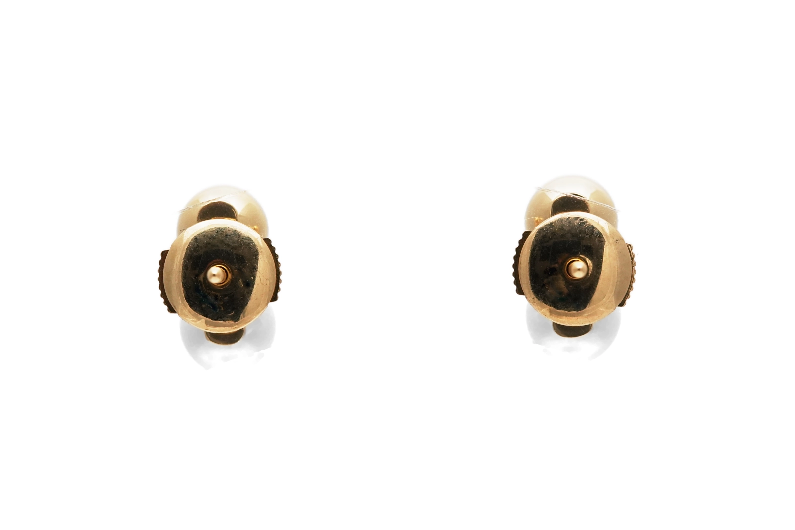 Boucles d'oreilles Années 70 en or jaune 18 carats serties de perles
