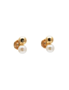 Boucles d'oreilles Années 70 en or jaune 18 carats serties de perles
