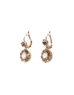 Boucles d'oreilles Art Déco en or jaune 18 carats serties de strass