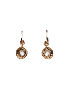 Boucles d'oreilles Art Déco en or jaune 18 carats serties de strass