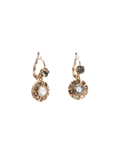 Boucles d'oreilles Art Déco en or jaune 18 carats serties de strass