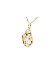 Pendentif Art Nouveau en or jaune 18 carats serti de perles