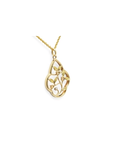 Pendentif Art Nouveau en or jaune 18 carats serti de perles