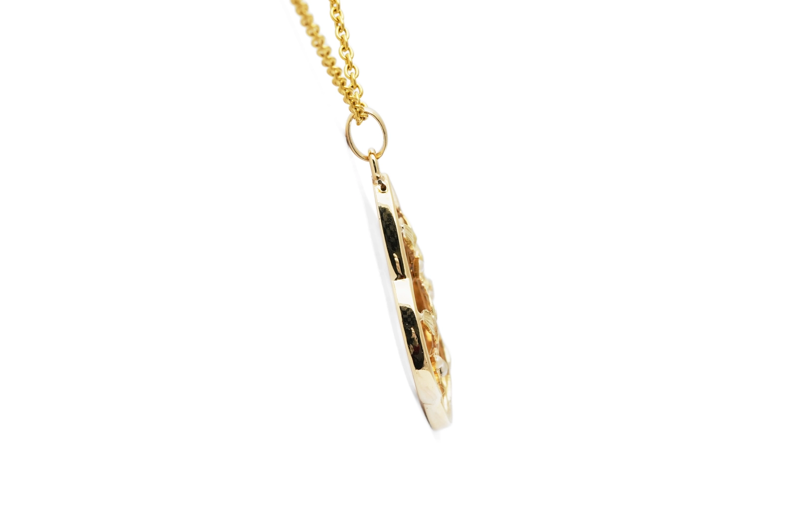Pendentif Art Nouveau en or jaune 18 carats serti de perles