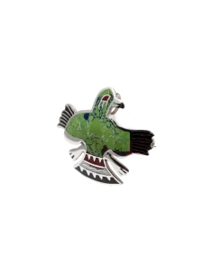 Broche Oiseau péruvienne en argent 925 et émail