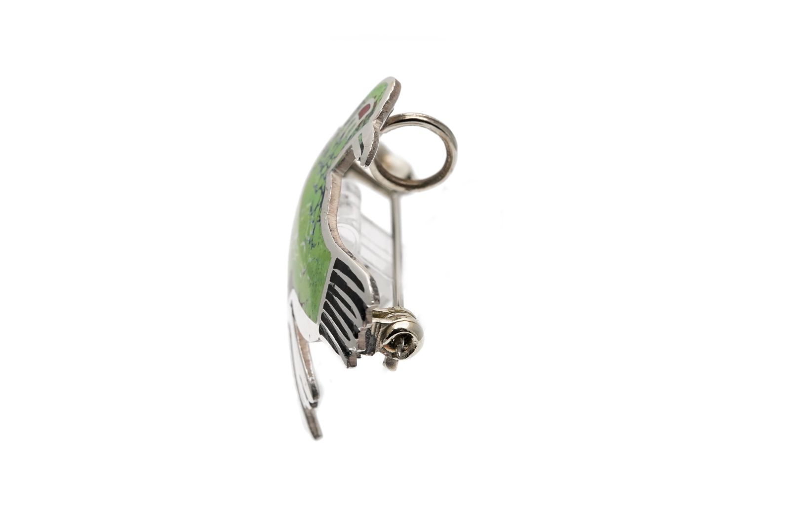 Broche Oiseau péruvienne en argent 925 et émail