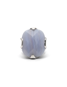 Bague contemporaine en argent sertie d'une agate
