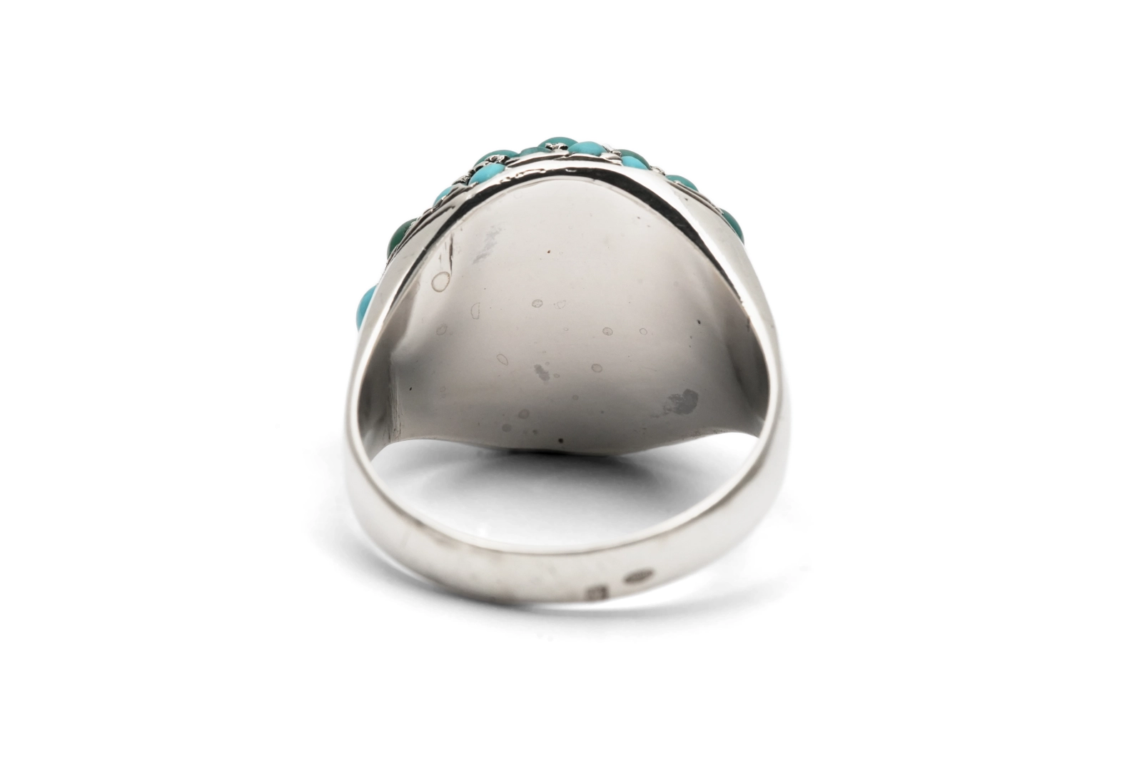 Bague Art Déco en argent 800 sertie de turquoises