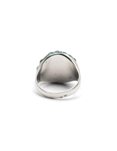 Bague Art Déco en argent 800 sertie de turquoises