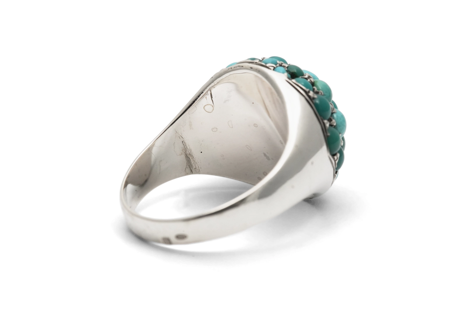 Bague Art Déco en argent 800 sertie de turquoises