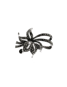 Broche Art Déco en argent 835 sertie de marcassites