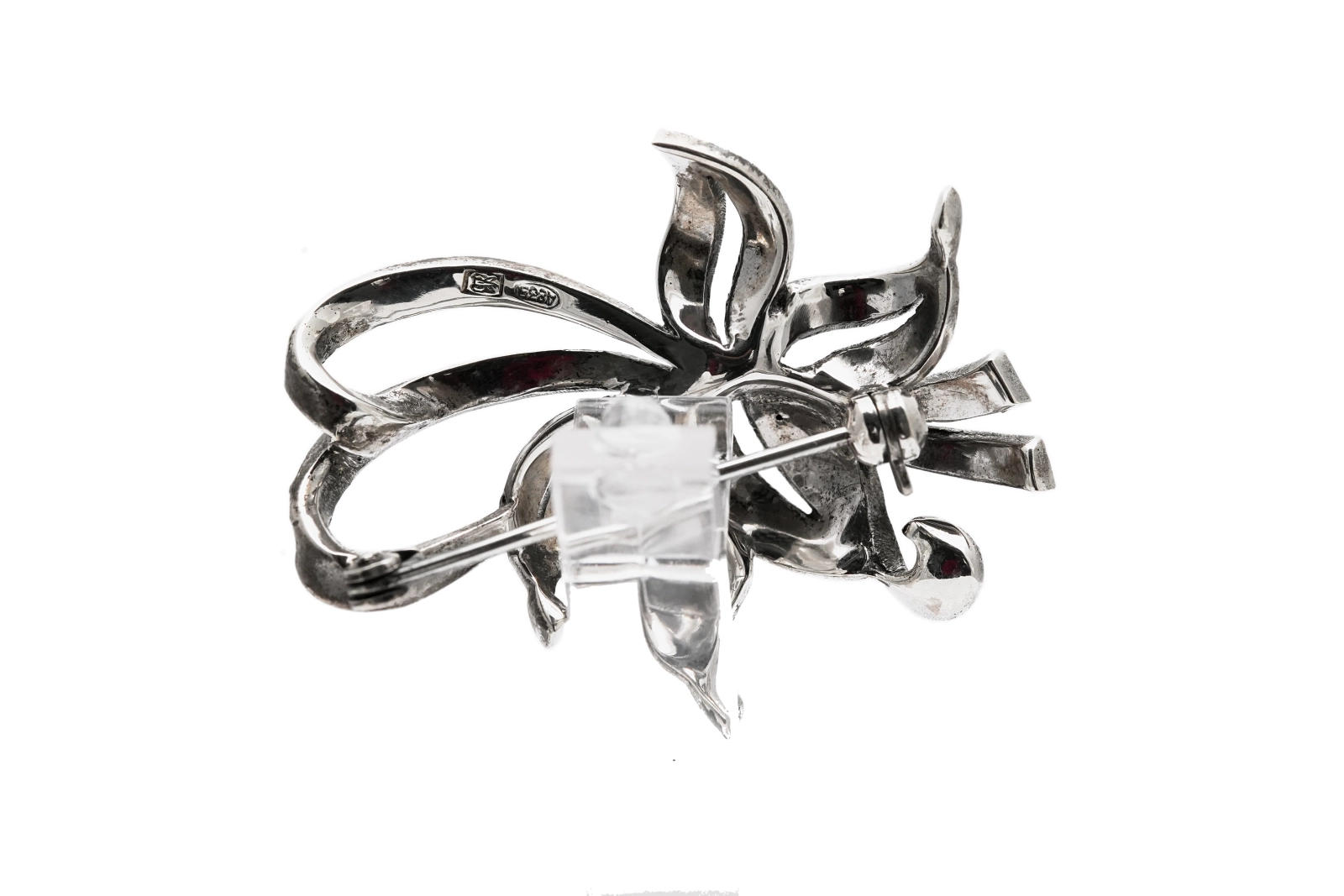 Broche Art Déco en argent 835 sertie de marcassites