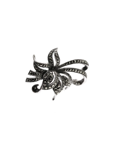 Broche Art Déco en argent 835 sertie de marcassites