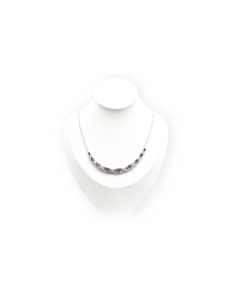 Collier contemporain en argent 925 serti d'améthystes et de zirconiums