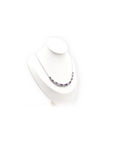 Collier contemporain en argent 925 serti d'améthystes et de zirconiums